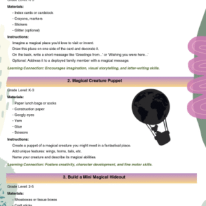 Fantastical Magical Place Craft activities Packet